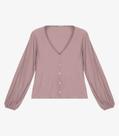 Blusa Feminina Manga Longa Bufante Viscose Endless Rosa