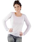 Blusa Feminina Manga Longa Canelada Branca - ANIMI