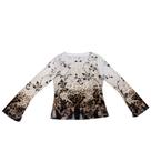 Blusa Feminina Manga Longa Flare Estampada Animal Print com Floral Via Tolentino