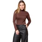 Blusa Feminina Manga Longa Gola Alta Cacharrel de Viscose
