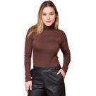 Blusa Feminina Manga Longa Gola Alta Cacharrel de Viscose