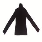 Blusa Feminina Manga Longa Gola Alta Preto M Algodão - Basic+