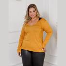 Blusa Feminina Manga Longa Plus Size Capuz em Paetê