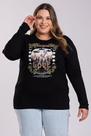 Blusa Feminina Manga Longa Plus Size Visco Estampada "Dreamer Love" - Serena