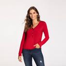Blusa Feminina Manga Longa Tecido Rayon Bali e Malha MVS Thirty Lunender 67648 Blusa Feminina Manga Longa Tecido Rayon Bali e Malha MVS Thirty Lunender 67648