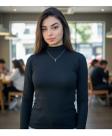 Blusa Feminina Manga Longa Vicolycra Gola alta Básica
