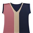 Blusa Feminina Marrom com Detalhe Bege - Botões Decorativos no Decote