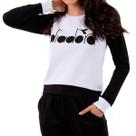 Blusa Feminina Moletom Frio Diadora Raglan Branco/Preto