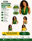 Blusa Feminina Multiformas Ajustável Moda Patriota Verde e Amarela Versátil
