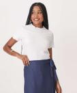 Blusa Feminina Overlock Textura Marisa Branco-59118 Blusa Feminina Overlock Textura Marisa Branco-59118