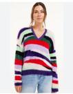 Blusa feminina pelinho sintético estampado colorido - Tamanho 38 Blusa feminina pelinho sintético estampado colorido - Tamanho 38