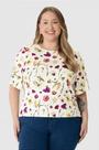 Blusa Feminina Plus Size Boxy Estampada em Malha Viscolinho