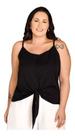 Blusa Feminina Plus Size com Alcinhas Ajustáveis, Detalhe de Amarração Frontal e Botões Versatilidade e Estilo