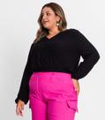 Blusa Feminina Plus Size Em Viscose Secret Glam Preto Blusa Feminina Plus Size Em Viscose Secret Glam Preto