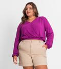 Blusa Feminina Plus Size Em Viscose Secret Glam Roxo
