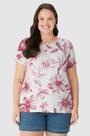 Blusa Feminina Plus Size Estampa Floral Manga Curta em Viscose Stretch - Malwee