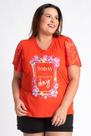 Blusa Feminina Plus Size Estampada Mangas Princesa Detalhe Manga Devorê - Serena Blusa Feminina Plus Size Estampada Mangas Princesa Detalhe Manga Devorê - Serena