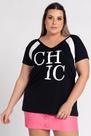 Blusa Feminina Plus Size Estampada Recortes Manga Raglan - Shimy