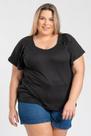 Blusa Feminina Plus Size Malha Suedy Detalhe Ombros Com Elástico - Serena