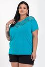 Blusa Feminina Plus Size Malha Viscose Detalhe Corte a Laser - Serena