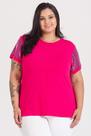 Blusa Feminina Plus Size Malha Viscose Mangas em Paetê - Serena