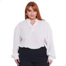 Blusa Feminina Plus Size Manga Longa Bufante Evangélica Blusa Feminina Plus Size Manga Longa Bufante Evangélica