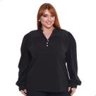 Blusa Feminina Plus Size Manga Longa Bufante Evangélica Blusa Feminina Plus Size Manga Longa Bufante Evangélica