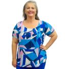Blusa Feminina Plus Size Moda Evangélica Manga Curta Blusa Feminina Plus Size Moda Evangélica Manga Curta