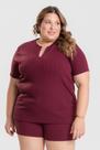 Blusa Feminina Plus Size Ribana Santorini Detalhe Decote - Serena