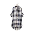 Blusa Feminina plus Size Vintage Com Listras E Xadrez, Manga Longa, Leve Para Viagem, Estilo Coreano
