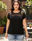 Blusa Feminina Plus Size Viscose Manga Curta