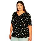 Blusa Feminina, Plus Size, Viscose, Manga Curta, Tam.52