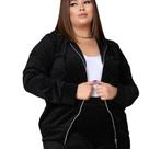 Blusa Feminina Plush Veludo Outono Inverno Capuz Bolso