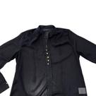 Blusa Feminina Preta Chiffon com Botões Dourados Manga Longa Elegante