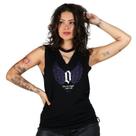 Blusa Feminina Preta Choker Estampa Asas Anjo