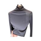 Blusa Feminina Preta De Manga Longa Em Tule Transparente Estilo Punk Para Primavera/Verão - Top Sexy Blusa Feminina Preta De Manga Longa Em Tule Transparente Estilo Punk Para Primavera/Verão - Top Sexy