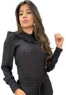 Blusa Feminina Preta Gola Babado Blusa Feminina Preta Gola Babado