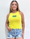 Blusa Feminina Regata Canelada Da Copa Brasil