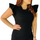 Blusa Feminina Regata com Babado Bufante em Algodão com Elastano