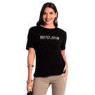 Blusa Feminina Rovitex Honey com Strass Preto