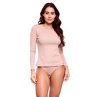 Blusa Feminina Segunda Pele em Suede Canelado Manga Longa Sofia