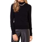 Blusa Feminina Seiki ML Tricot Meia Gola Preta - 830381