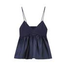 Blusa Feminina Sexy Com Decote Em V, Detalhes Em Patchwork E Pregas, Top Elegante Zevity LS3689 Blusa Feminina Sexy Com Decote Em V, Detalhes Em Patchwork E Pregas, Top Elegante Zevity LS3689