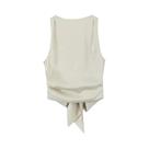 Blusa Feminina Sexy de Cetim - Sem Mangas, Gola Redonda, Costas Abertas