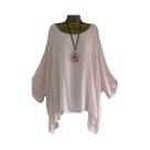 Blusa Feminina Solta com Manga Morcego 3/4 - Gola Redonda, Casual e Elegante