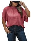 Blusa feminina SOLY HUX Swiss Dots, gola simulada, rosa, 3G