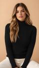 Blusa feminina suéter cacharrel trança acolchoada trico modal