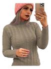 Blusa Feminina Suéter Gola Alta Cacharrel Inverno Frio Corda