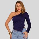 Blusa Feminina Suplex Manga Longa Única Assimetrica Casual e Chique