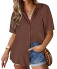 Blusa feminina TIYOMI Plus Size Button Down Coffee 5GG 26W 28W